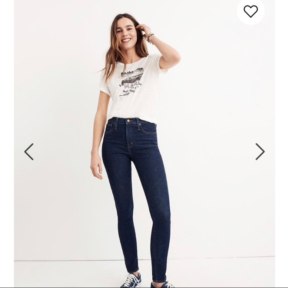 Madewell high riser skinny jeans 27tall -dark wash